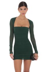 Product image for Mesh Long Sleeve Bodycon in Maroon