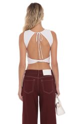 Product image for Open Back Twist Top in White