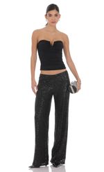 Product image for Straight Sequin Pants in Black