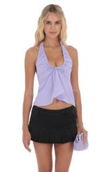 Product image for Pinstripe Scrunch Halter Top in Black