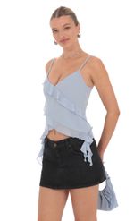 Picture of Ruffle Tassel Top in Pink