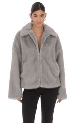 Product image for Sherpa Zip-Up Jacket in Light Blue