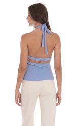 Product image for Back Bows Halter Top in Powder Blue