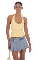 Picture of Dotted Halter Top in Yellow