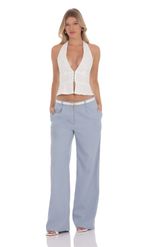 Picture of Wide Leg Linen Pants in Ivory