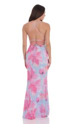 Picture of Polka Dot Open Back Maxi Dress in White