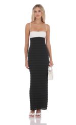 Product image for Two-Toned Frill Maxi Dress in Black and White