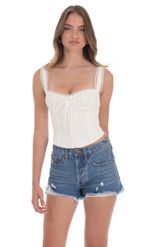 Picture of Distressed High Waisted Denim Shorts in Blue