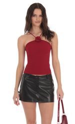 Picture of Faux Leather Skort in Black