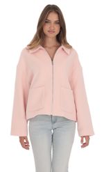 Product image for Sherpa Zip-Up Jacket in Light Blue