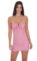 Product image for Strapless Rhinestone Embellished Dress in Pink