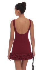 Picture of Bubble Ruffle Dress in Maroon