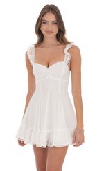 Picture of Jacquard Fit and Flare Dress in Blue