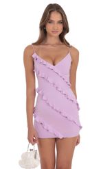 Product image for Ruffle Mini Dress in Lilac