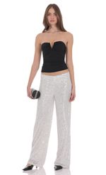 Product image for Straight Sequin Pants in Black