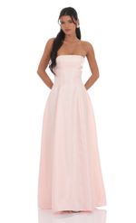 Product image for Sheen Empire Waist Maxi Dress in Pink