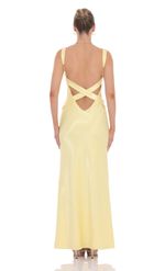 Picture of Satin Open Back Maxi Dress in Royal Blue