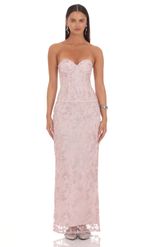 Product image for Glitter Floral Maxi Skirt in Pink