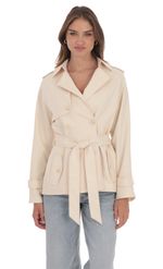 Product image for Double Breasted Trench Coat in Burgundy