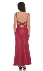 Product image for Satin Open Back Maxi Dress in Royal Blue