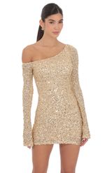 Product image for Sequin One Shoulder Bodycon Dress in Light Pink