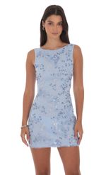 Product image for High Neck Floral Bodycon Dress in Light Pink