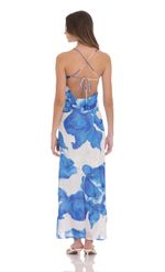 Picture of Satin Open Back Maxi Dress in Pink