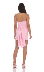 Product image for Attachable Bow Strapless Dress in Pink
