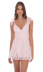 Product image for Motif Shoulder Tie A-line Dress in Pink