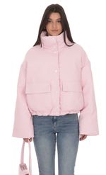 Изображение товара для Куртка-пуховик с высоким воротником в розовом цвете