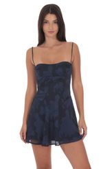 Product image for Textured Floral A-line Dress in Lilac