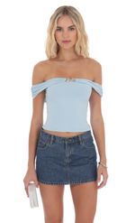 Picture of Embellished Skirt in Light Blue