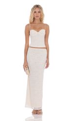 Product image for Lace Bodycon Two Piece Set in Cream