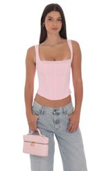 Product image for Two-Toned Detailed Corset Top in Black