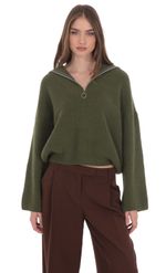 Product image for Knit Quarter-Zip Jumper in Maroon