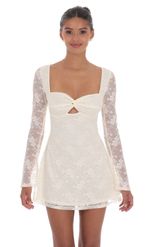 Picture of Lace Twist Cutout Dress in Cream