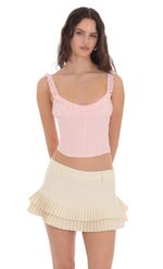 Picture of Pleated Ruffle Skort in Black