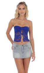 Product image for Strapless Lace Top in Royal Blue