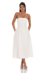 Picture of Sheen Empire Waist Midi Dress in Purple Crinkle