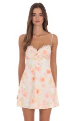 Product image for Jacquard Floral Back Lace Dress in Maroon