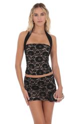 Product image for Lace Halter Top in Black