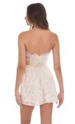 Picture of Floral Strapless Fit and Flare Dress in White