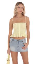 Picture of Smocked Striped Button Top in Blue