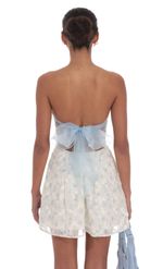 Picture of Floral Strapless Fit and Flare Dress in White
