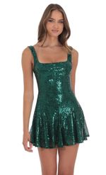 Product image for Sequin Skater Dress in Gold