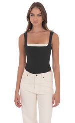 Product image for Two-Toned Detailed Corset Top in Black