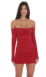 Product image for Off Shoulder Embellished Dress in Navy