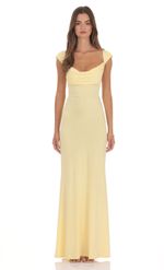 Product image for Strappy Cowl Neck Maxi Dress in Yellow