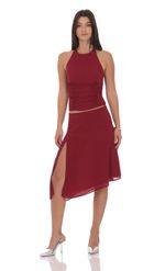 Product image for Ruched Halter Top in Maroon