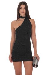 Product image for Scarf Halter Rhinestone Dress in Cream Beige